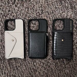Bandolier Lot 3 iPhone 14 ProMax Wallet Wristlet Phone Case Covers